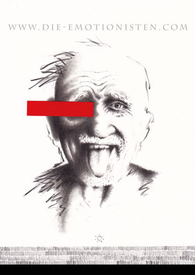 SPIEGELBILDER 002 - "...nichts gesehen" - Acryl und rotes Papier auf Karton - 20x30cm - Doris Maria Weigl