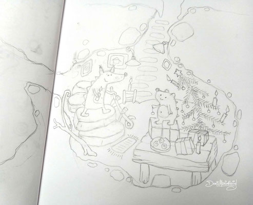 Sketchbook Skizze - Illustration - Doris Maria Weigl - "Weihnachten 2024"