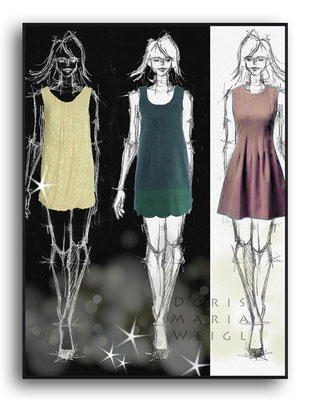 Sommerkleider - Vektorgrafik - Illustrationen Doris Maria Weigl / Mixed Media