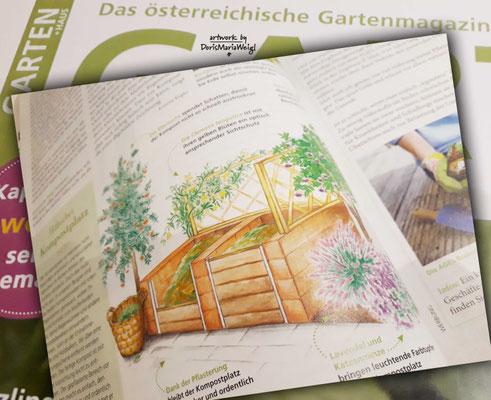 Kompostplatz - Aquarell - Illustrationen Doris Maria Weigl / Pflanzen