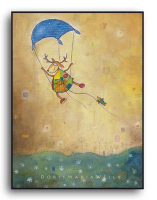 Leonhard fliegt - Aquarell - Illustrationen Doris Maria Weigl / Kinderbuch