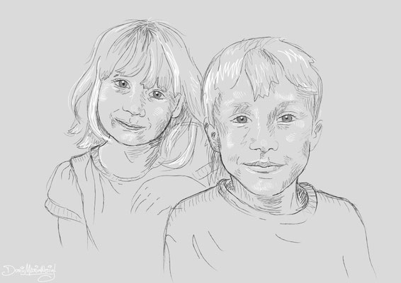 Vektorgrafik *Constanze+Luis* - Illustrationen Doris Maria Weigl / Portrait