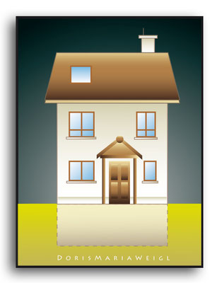 Hausquerschnitt - Vektorgrafik - Illustrationen Doris Maria Weigl / Architektur
