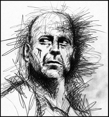 Bruce Willis - Kohle - Illustrationen Doris Maria Weigl / Portrait