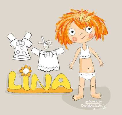 Lina bunt - Vektorgrafik - Illustrationen Doris Maria Weigl / Kinderbuch