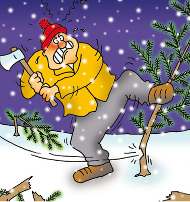 Der perfekte Christbaum - Vektorgrafik- Illustrationen Doris Maria Weigl / Comic