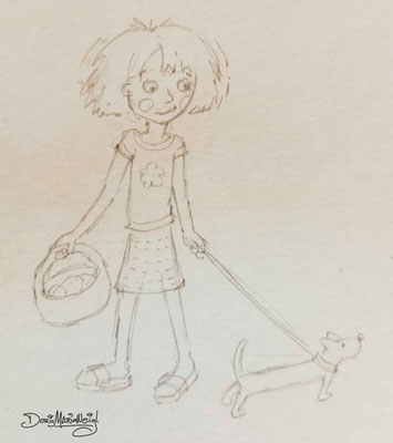Lotti - Skizze - Illustrationen Doris Maria Weigl / Kinderbuch