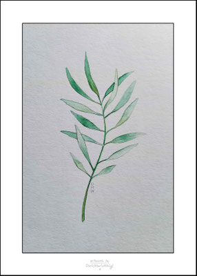 Aquarell *Pflanzenbild 01* - auf Zeichenpapier - Illustratorin Doris Maria Weigl - Größe ca 15 x 21 cm