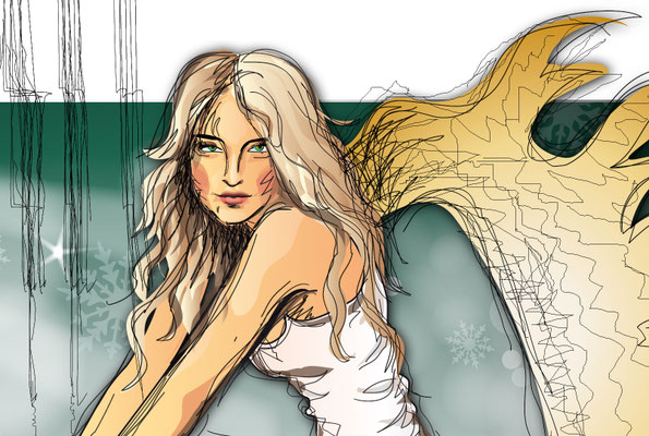 Der Engel - Vektorgrafik - Illustrationen Doris Maria Weigl / Festtage
