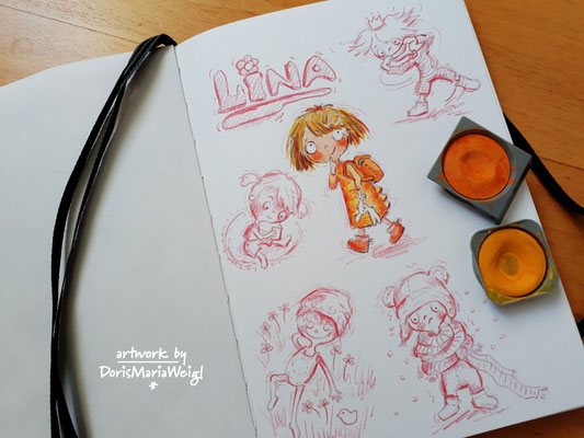 Lina - Aquarell und Frabstift - Illustrationen Doris Maria Weigl / Kinderbuch