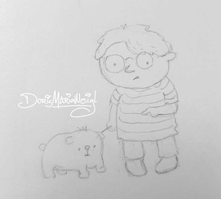 Otto - Skizze - Illustrationen Doris Maria Weigl / Kinderbuch
