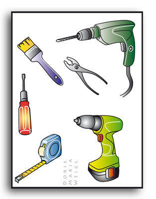Werkzeug - Vektorgrafik - Illustrationen Doris Maria Weigl / Technik