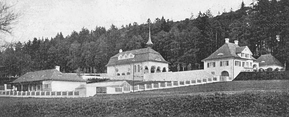 Ansicht der Friedhofgebäude ca. 1918.