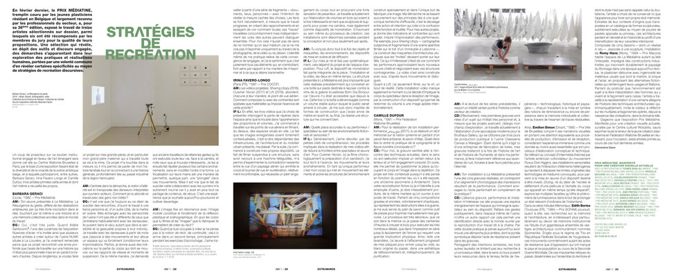 Barbara GERACI - Irina FAVERO-LONGO - Camille DUFOUR / Prix Médiatine — L'art même, 2019