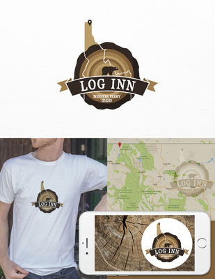 Propuesta de logo para Log Inn, posada de estilo rústico ubicada en  Idaho, USA | Logo proposal for Log Inn, a rustic feel Inn located in Idaho, USA