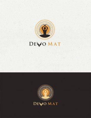 Logo para Devo Mat, un mat de yoga único que incluye una hermosa plegaria en su diseño | Logo for Devo Mat, a uniquely designed, custom-made yoga mat that features a beautiful prayer