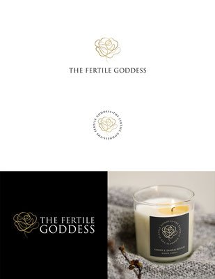 Diseño de logo para The Fertile Goddess, una línea de productos para mujeres como té, velas y productos para el cuerpo | Logo design for The Fertile Goddess, a line of products for women such as tea, candles and body products