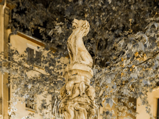 Le lion de la fontaine aux 9 jets