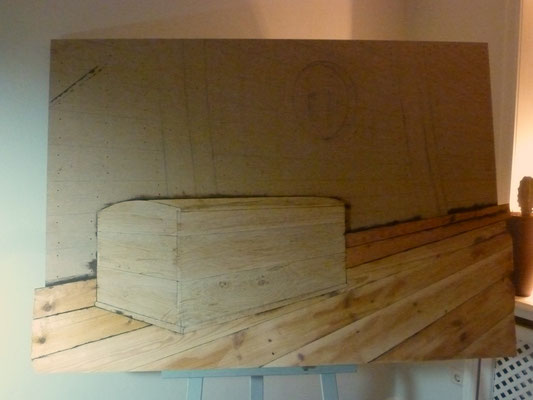 Jedes Holzelement wird passend von Hand angefertigt und ins Bild eingefügt
