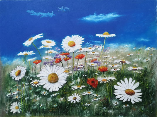 Ein Tag im Juni, Mischtechnik, 37 x 50 cm, 2020