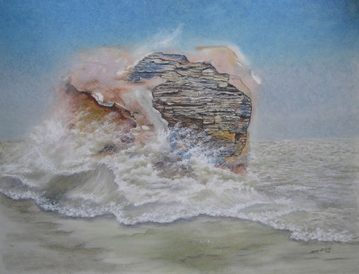 Brandung, Öl-Pastellkreide, 46 x 61 cm, 2017 