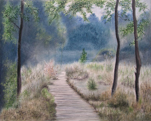 Moorweg, Öl-Pastellkreide, 38 x 48 cm, 2013  verkauft