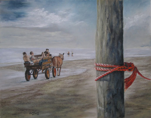 Kutschfahrt, Öl-Pastellkreide, 46 x 61 cm, 2013  