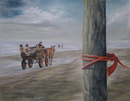 Kutschfahrt, Öl-Pastellkreide, 46 x 61 cm, 2013  