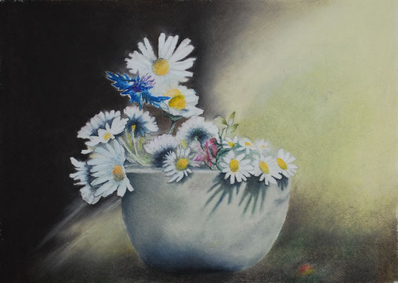 Von der Wiese, Öl-Pastellkreide, 28 x 39 cm, 2018  verkauft