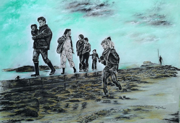 Küstenwind, Mischtechnik,47 x 63 cm, 2025