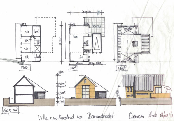 Barendrecht, 3 villa's met beperkte nokhoogte