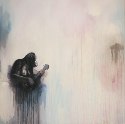 Affendame, 2025, Acryl auf Leinwand, 150 x150 cm