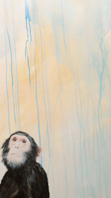 Ausschnitt aus Chimp Fawkes, 2016, Acryl auf Leinwand, 100 x 170 cm
