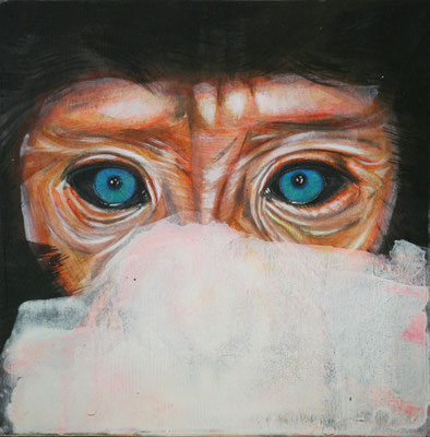 &ICH, 2025, Acryl auf Holz, 15 x 15 cm