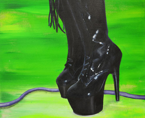 ♥-Maschine, 2013, Acryl auf Leinwand, 54 x 45 cm