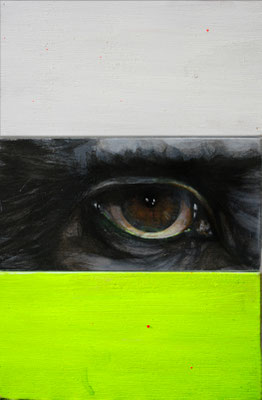 observer:yellow, 2018, Acryl auf Holz, 10 x 15 cm (Privatbesitz//private collection)