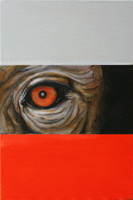 observer:redorange (Variation), 2019, Acryl auf Holz, 10 x 15 cm (Privatbesitz//private collection)