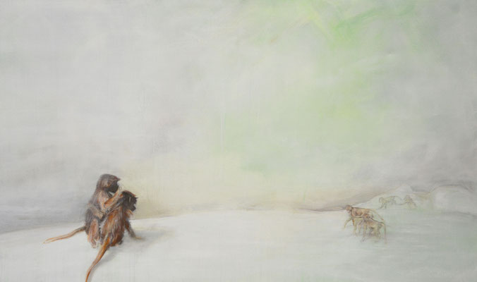 Grüne Welt, 2012, Acryl auf Leinwand, 150 x 90 cm