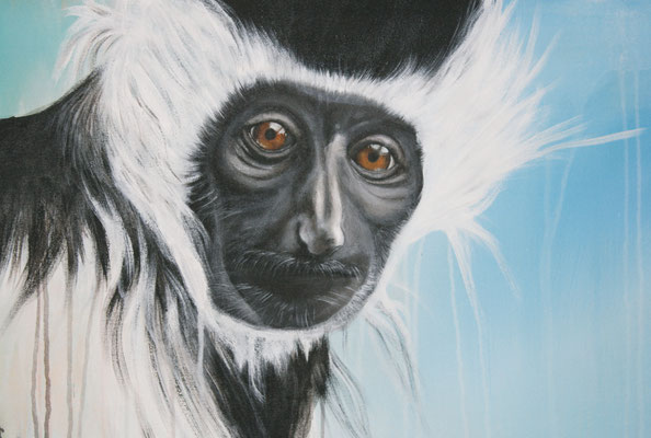 Ausschnitt aus STUMMER BEOBACHTER, 2016, Acryl auf Leinwand, 90 x 80 cm (Privatbesitz//private collection)