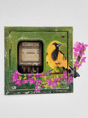 San Agustin : compteur électrique décoré