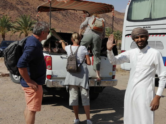 Rendez-vous sur le parking du  Visitor's Center avec un des fils d'Obeid