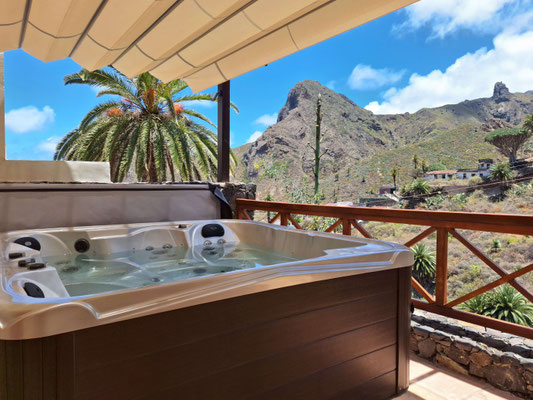 Terrasse avec jacuzzi du Vivienda Vacacional Flor de Piedra