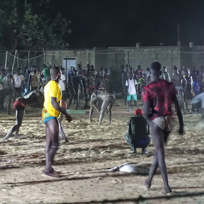 Combat de lutte sénégalaise à Fimela
