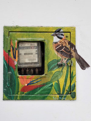 Compteur électrique peint à San Agustin
