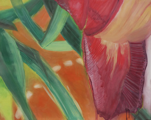 Rot 4, 80x100 cm, Eitempera auf LW, 2023
