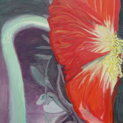 Rot 1, Eitempera auf LW, 90x90cm, 2023