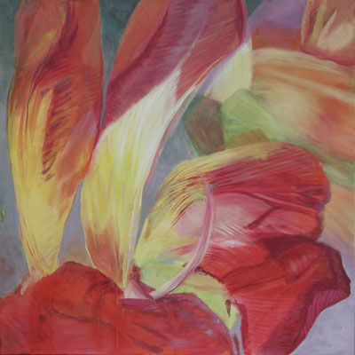 Rot 5, Eitempera auf LW, 100x100 cm, 2023