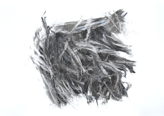 Verdichtung 3, Zeichnung Kohle/Pastellkreide, 59x84 cm, 2025