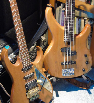 Made in Japan: Ibanez RBM 10 (nach fast 30 Jahren mit unübersehbaren Blessuren) & Yamaha TRBX 174 EW NT (im Neuzustand)