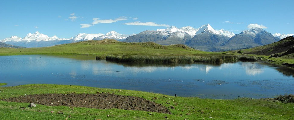 Wilcacocha. Panoramablick der Cordillera Blanca